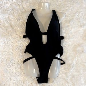 Black One Piece Bathing Suit Sz M